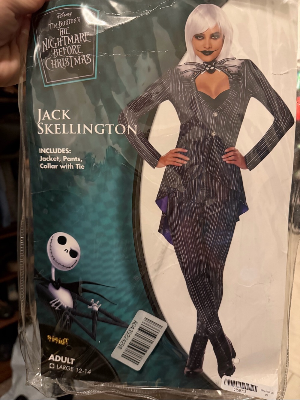 Jack Skellington Women's Costume - w/ wig and oogie boogie backpack-worn once